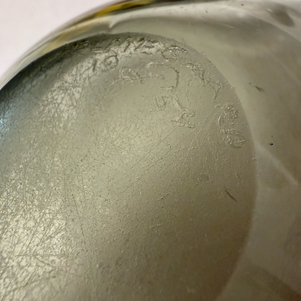 54. Vintage Holmegaard Vintage Smoked gray Glass Dish 1950’s signed - Picture 7 of 8